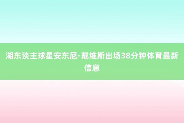 湖东谈主球星安东尼-戴维斯出场38分钟体育最新信息