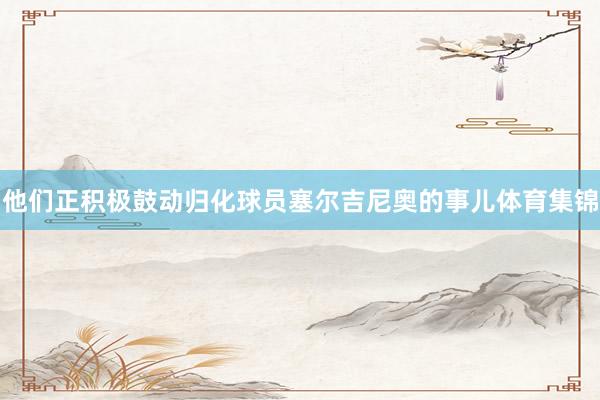 他们正积极鼓动归化球员塞尔吉尼奥的事儿体育集锦
