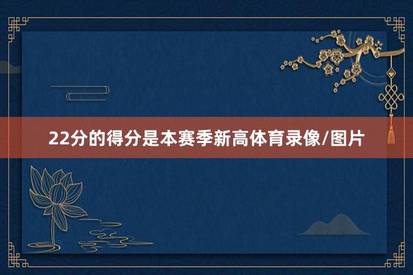 22分的得分是本赛季新高体育录像/图片
